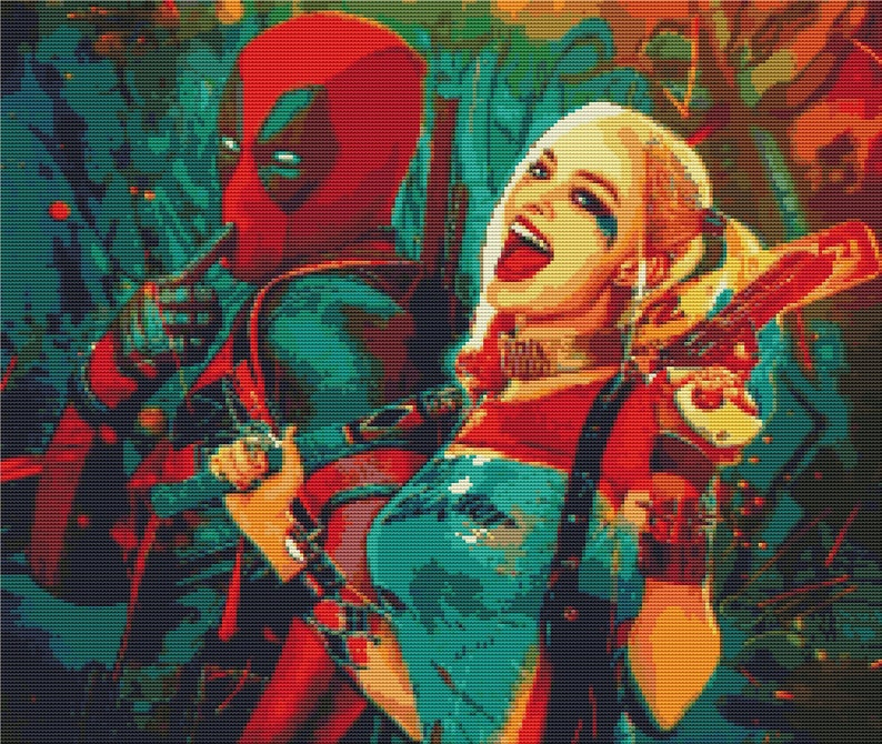 Harley Quinn Cross Stitch Pattern Deadpool PDF Cross Stitch Etsy - Harley Quinn Cross Stitch Pattern Free