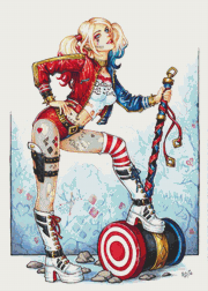 Harley Quinn Cross Stitch Pattern - Harley Quinn Cross Stitch Pattern Free