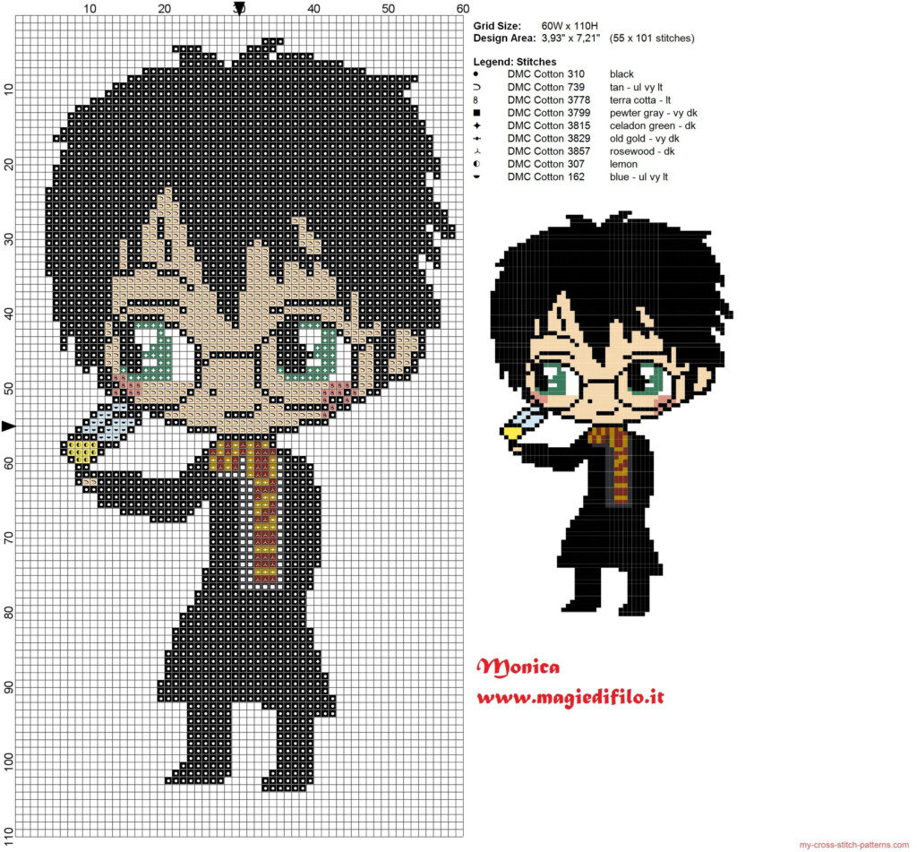 Harry Potter Chibi Cross Stitch Pattern Free Cross Stitch Patterns  - Harry Styles Cross Stitch Pattern
