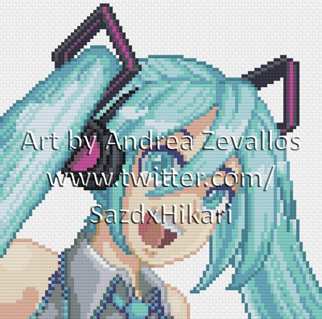 Hatsune Miku Cross Stitch Pattern By Andrea Zevallos Etsy Espa a - Hatsune Miku Cross Stitch Pattern