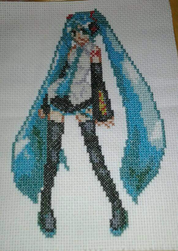 Hatsune Miku R cross stitch - Hatsune Miku Cross Stitch Pattern