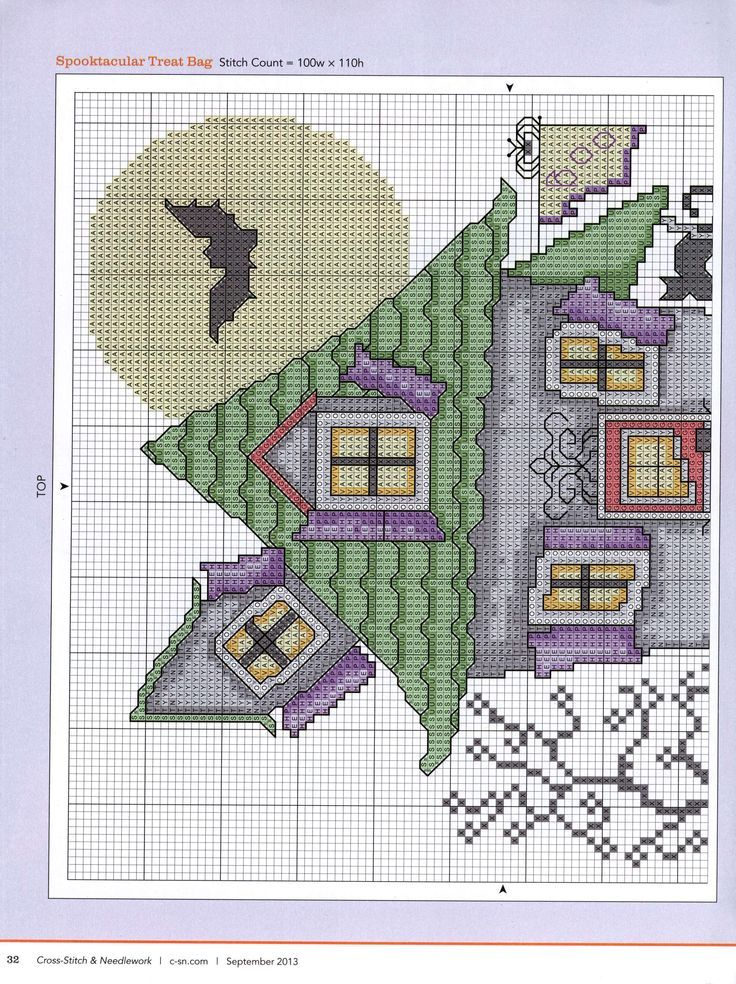Haunted House Cross Stitch Cross Stitch Patterns - Free Large Halloween Haunted House Cross Stitch Patterns