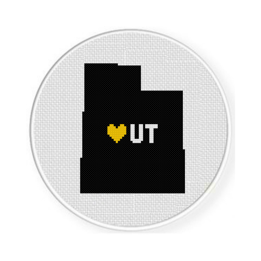 Heart Utah Cross Stitch Pattern Daily Cross Stitch - Cross Stitch Pattern With Color Code