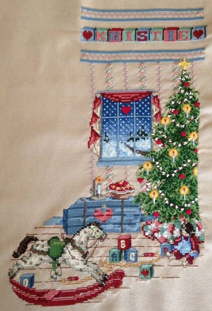 Heirloom Christmas Stocking Cross Stitch North Woods Cross Stitch  - Heirloom Christmas Stocking Cross Stitch Patterns