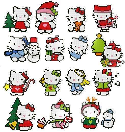 Hello Kitty Cross Stitch Pattern - Small Hello Kitty Cross Stitch Pattern