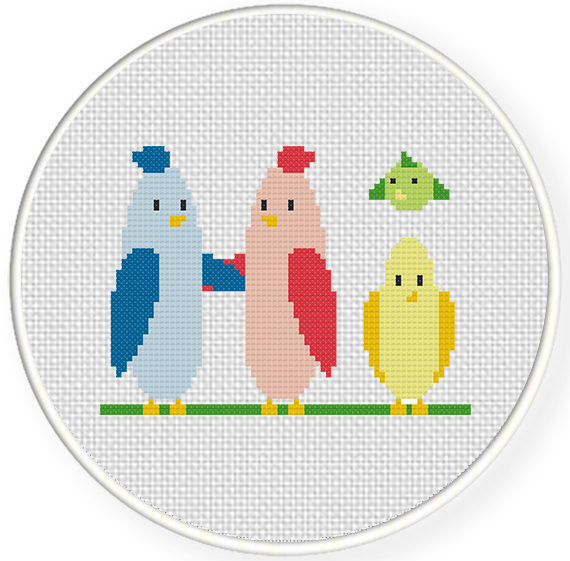 Hi Birds Cross Stitch Pattern Daily Cross Stitch - Love Birds Cross Stitch Pattern
