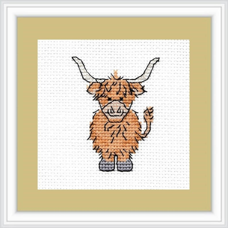 Highland Cow Cross Stitch Chart pattern PDF Download Etsy - Highland Cow Cross Stitch Pattern Free