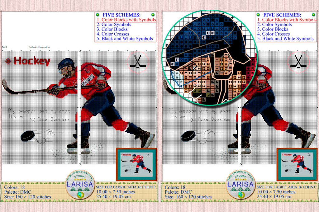 Hockey Cross Stitch Pattern Hockey Player Ice Hockey By  - Hockey Cross Stitch Pattern Free
