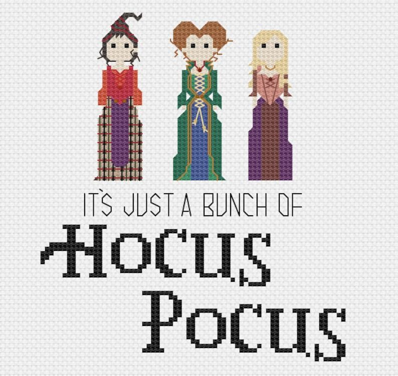 Hocus Pocus Inspired Cross Stitch Pattern Etsy Cross Stitch Family  - Hocus Pocus Cross Stitch Pattern Free