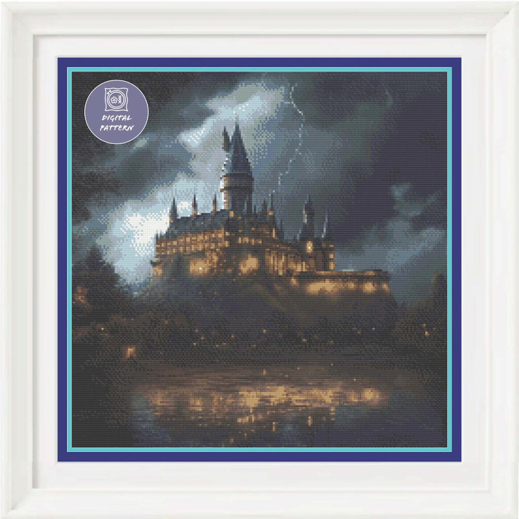 Hogwarts Castle Counted Cross Stitch Pattern Etsy - Hogwarts Castle Cross Stitch Pattern