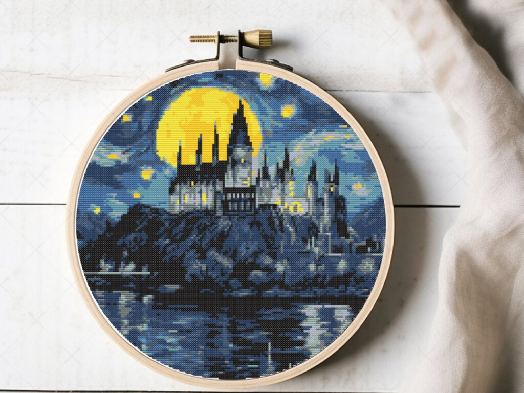 Hogwarts Castle Cross Stitch Pattern Magic Castle Cross Stitch Instant  - Hogwarts Castle Cross Stitch Pattern