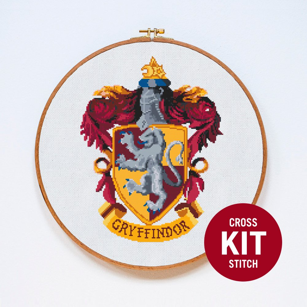 Hogwarts Crest Cross Stitch Pattern Cross Stitch Patterns - Hogwarts House Crest Cross Stitch Pattern