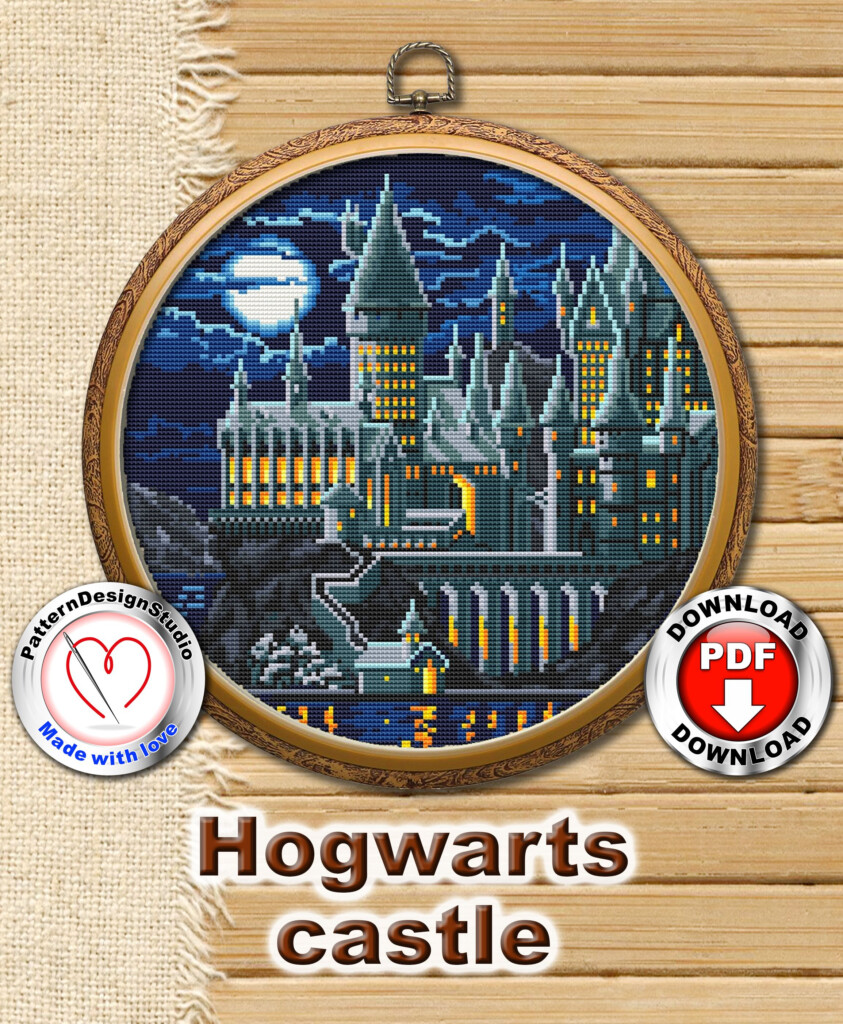 Hogwarts P158 Hogwarts Castle Cross Stitch Pattern Harry Potter Theme  - Hogwarts Castle Cross Stitch Pattern