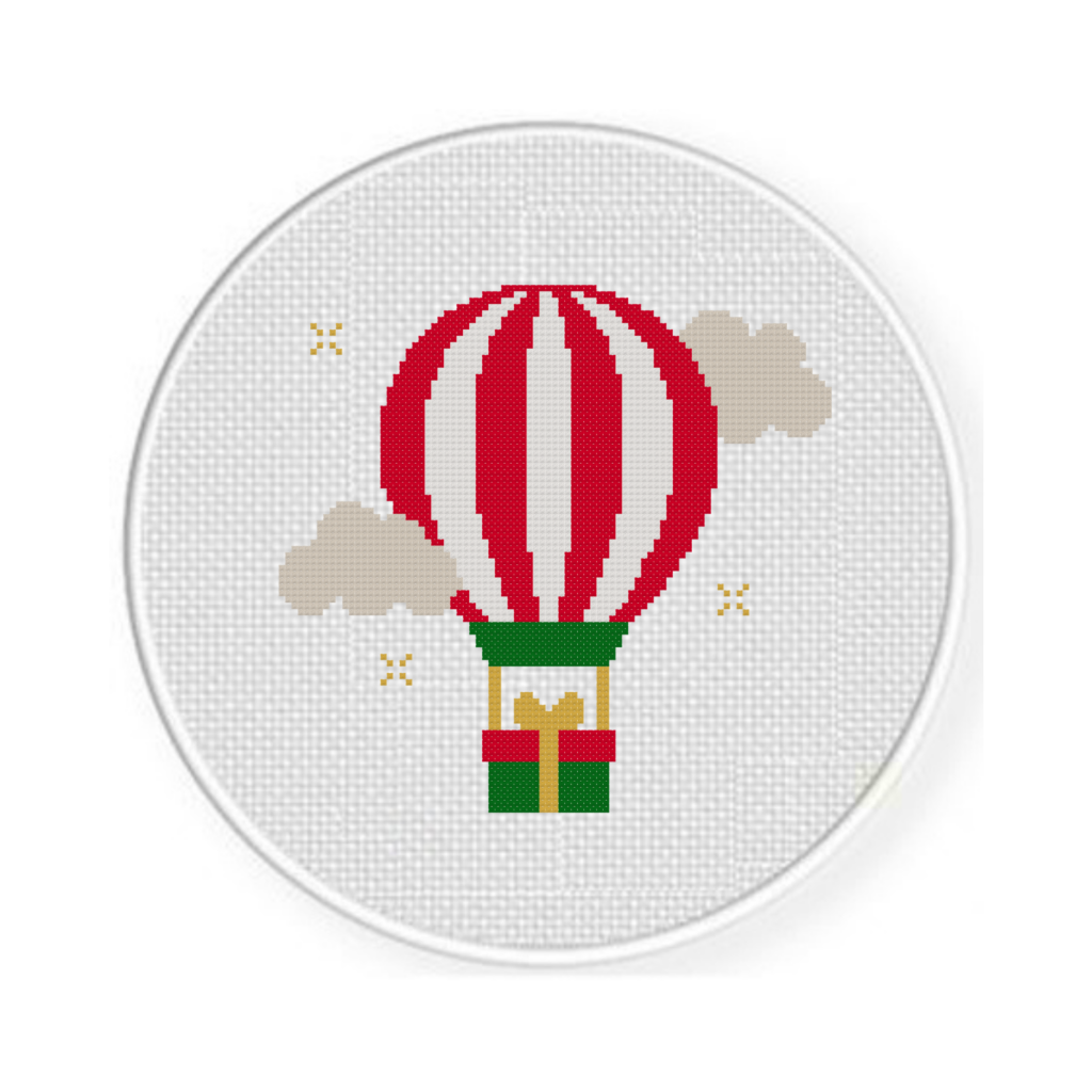 Holiday Hot Air Balloon Cross Stitch Pattern Daily Cross Stitch - Hot Air Balloon Cross Stitch Pattern Free