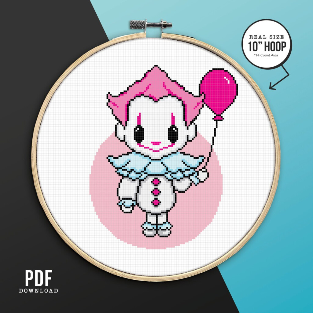 Horror Movie Cross Stitch Pattern Pennywise IT Cute And Etsy - Horror Movie Cross Stitch Pattern
