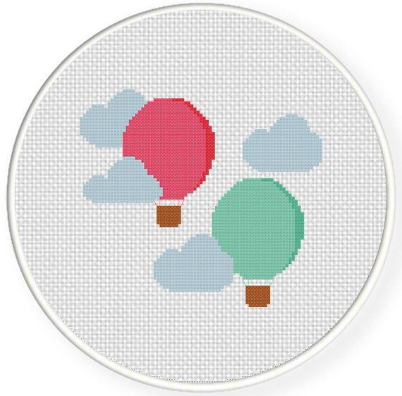 Hot Air Balloons Cross Stitch Pattern Daily Cross Stitch - Hot Air Balloon Cross Stitch Pattern Free
