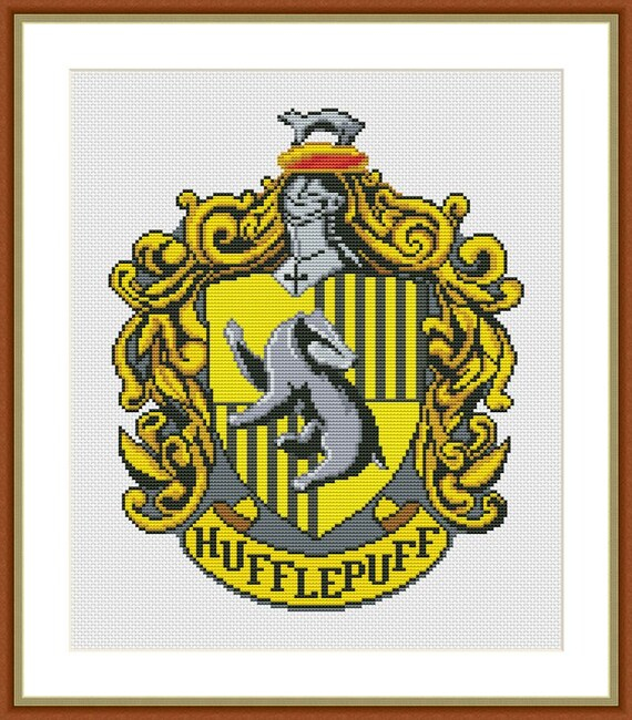 Hufflepuff Crest Cross Stitch Pattern Cross Stitch Patterns - Family Crest Cross Stitch Pattern