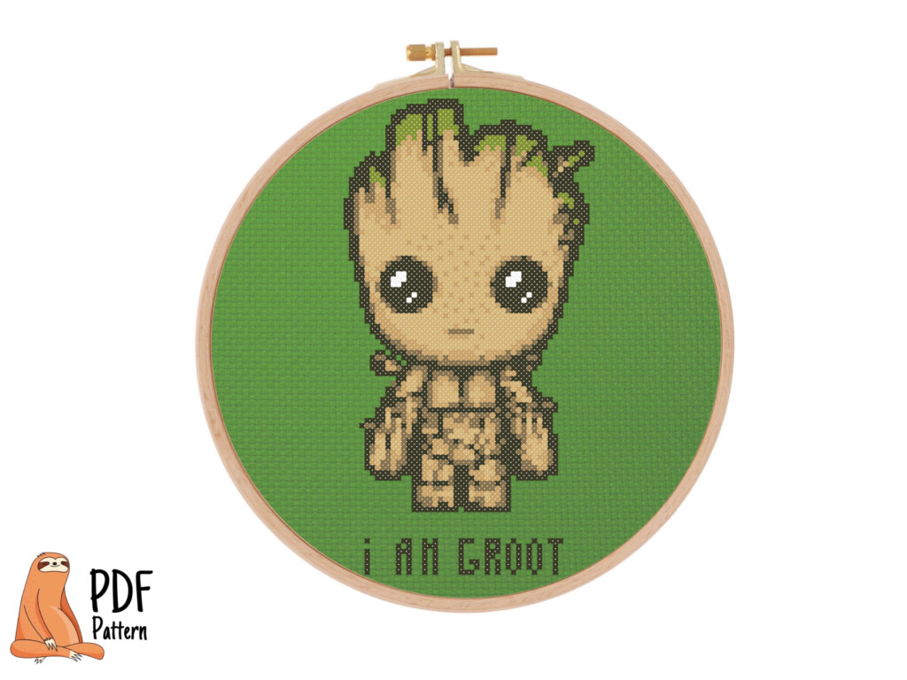 I Am Groot Cross Stitch Pattern Baby Groot Pattern PDF Etsy Cross  - Groot Cross Stitch Pattern Free