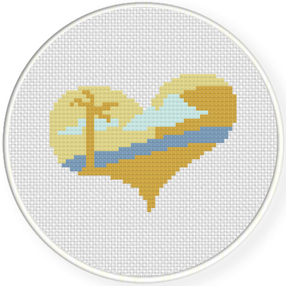 I Heart Beach Cross Stitch Pattern Daily Cross Stitch - Free Beach Cross Stitch Patterns