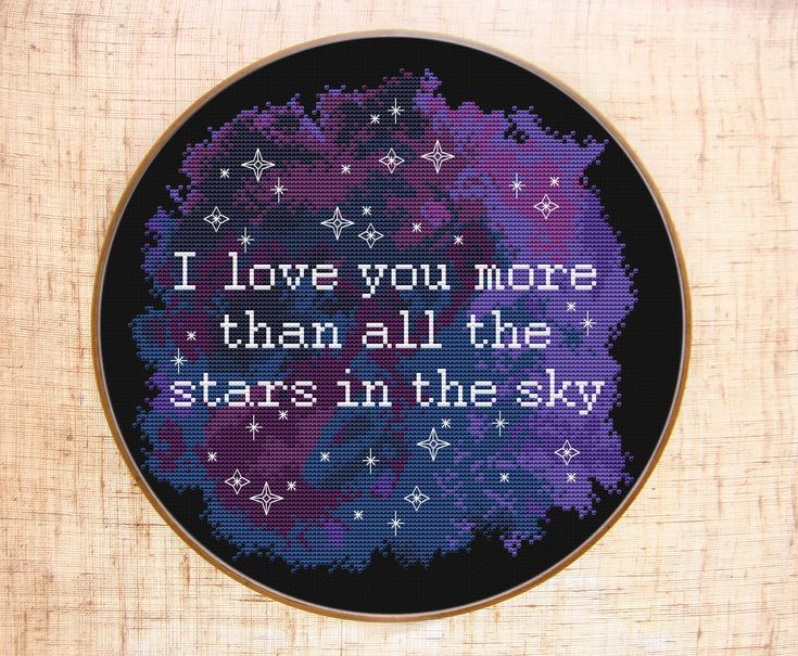 I Love You Cross Stitch Pattern Space Cross Stitch Stars Nig Inspire  - Night Sky Cross Stitch Pattern Free