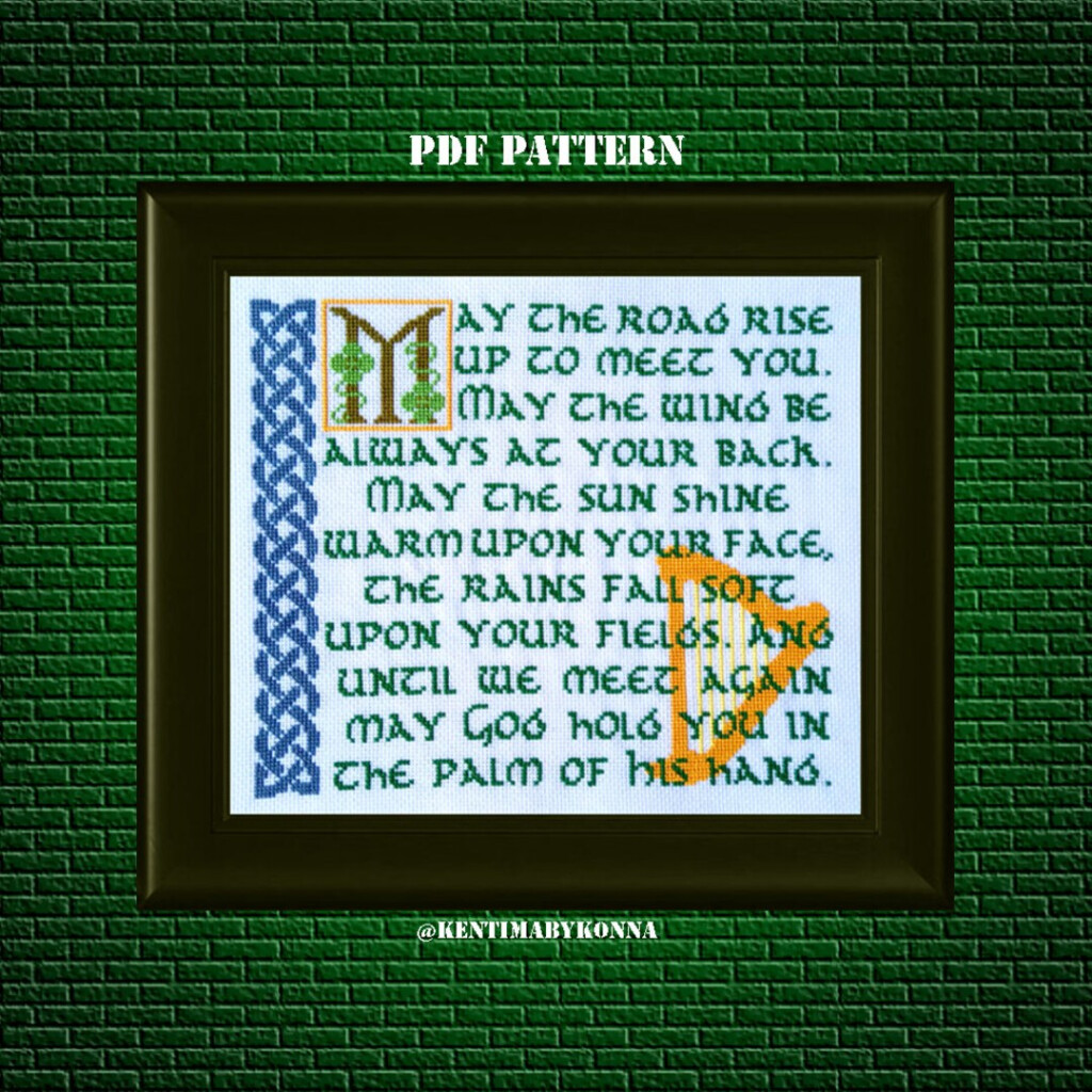 Irish Blessing Cross Stitch Pattern PDF May The Road Rise Up To Meet  - Irish Blessing Cross Stitch Pattern