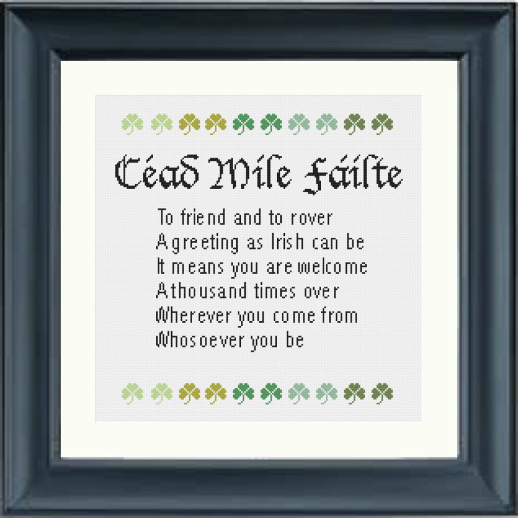 Irish Welcome Blessing Traditional Cross Stitch Pattern Cross  - Irish Blessing Cross Stitch Pattern