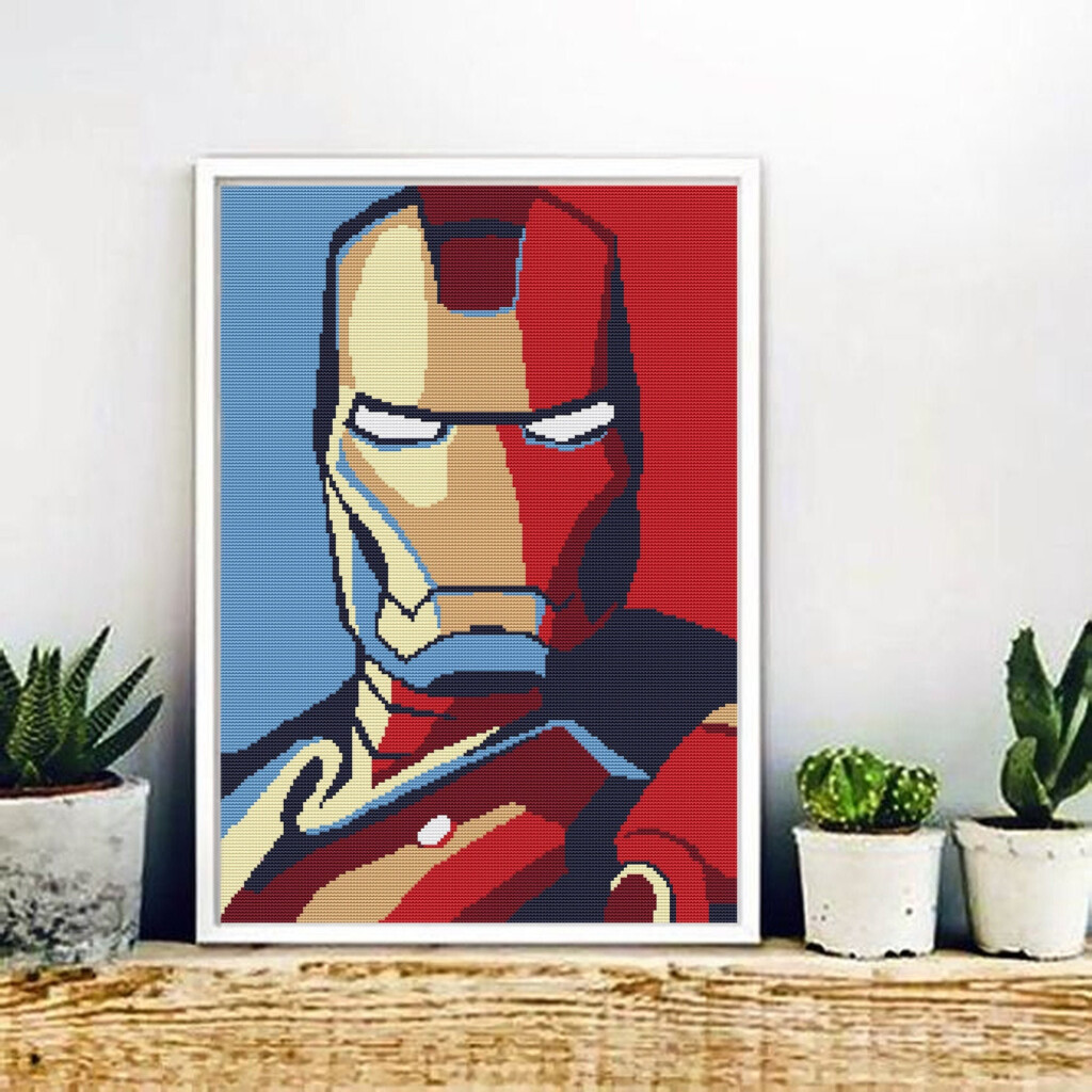 Iron Man Cross Stitch Pattern Iron Man Cross Stitch Tony Etsy - Iron Man Cross Stitch Pattern