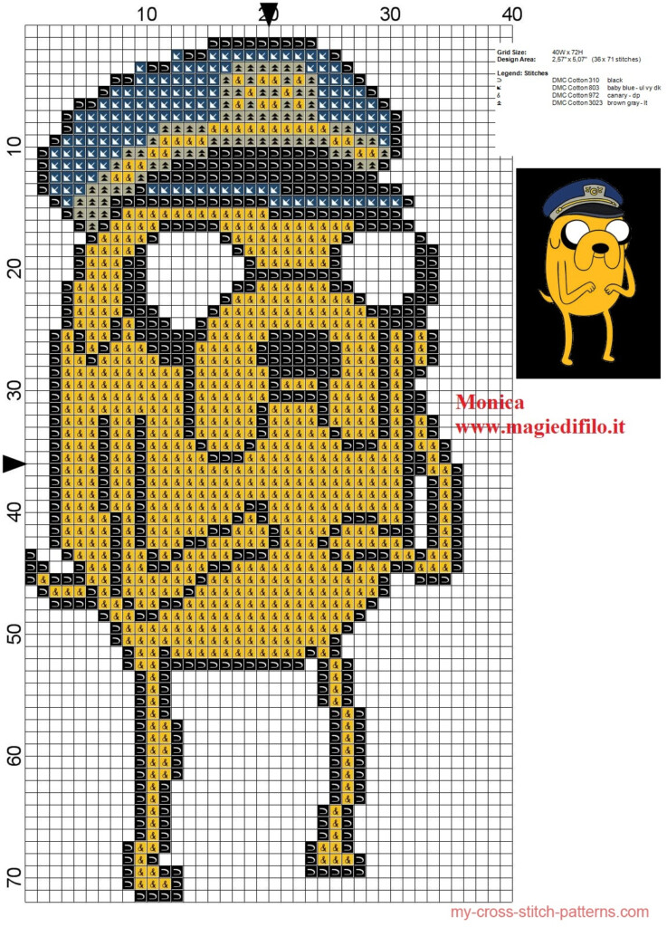 Jake The Dog Adventure Time Cross Stitch Pattern Free Cross Stitch  - Adventure Time Cross Stitch Pattern