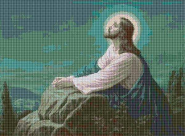 Jesus In The Garden Cross Stitch Designs - Christmas Garden Cross Stitch Pattern