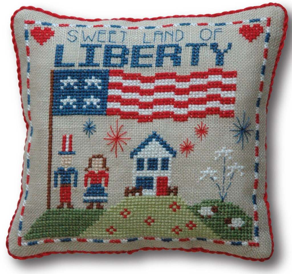 July 4th Cross Stitch Patterns Counted Embroidery Bandera Charts  - Free 4th Of July Cross Stitch Patterns