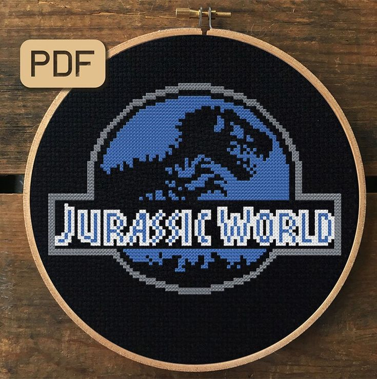 Jurassic Park Cross Stitch Pattern Jurassic World Cross Stitch Pdf  - Jurassic Park Cross Stitch Pattern Free