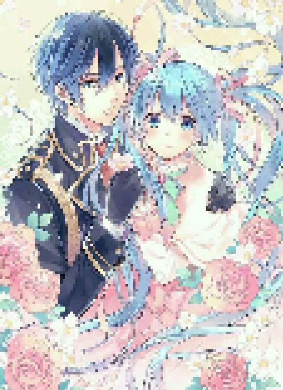Kaito Et Hatsune Miku Point De Croix Cross Stitch Perler Bead  - Hatsune Miku Cross Stitch Pattern