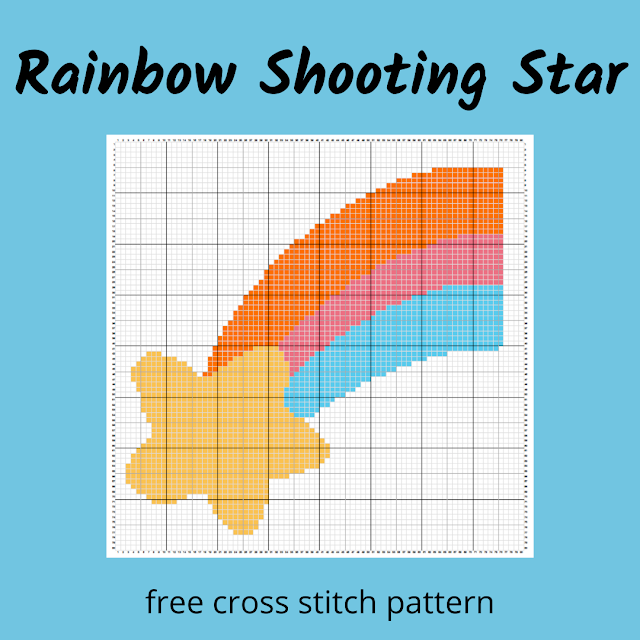 Keeping It Real Rainbow Shooting Star Free Cross Stitch Pattern  - Free Cross Stitch Pattern Of The Lord's Prayer