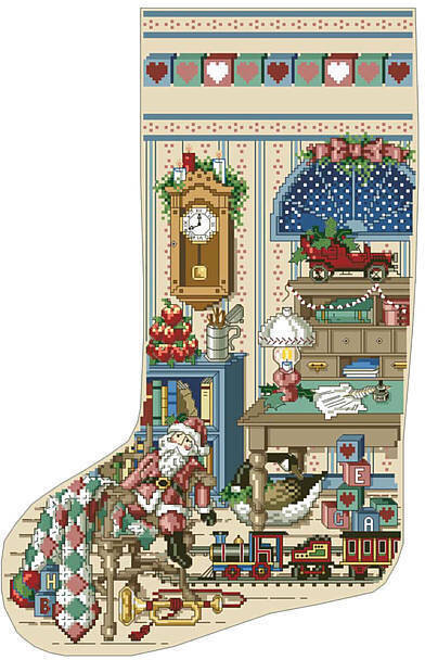 Kooler Design Studio Holiday Study Heirloom Christmas Stocking Cross  - Heirloom Christmas Stocking Cross Stitch Patterns