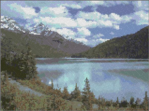 Lake Cross Stitch Designs - Enchanted Lake Cross Stitch Pattern