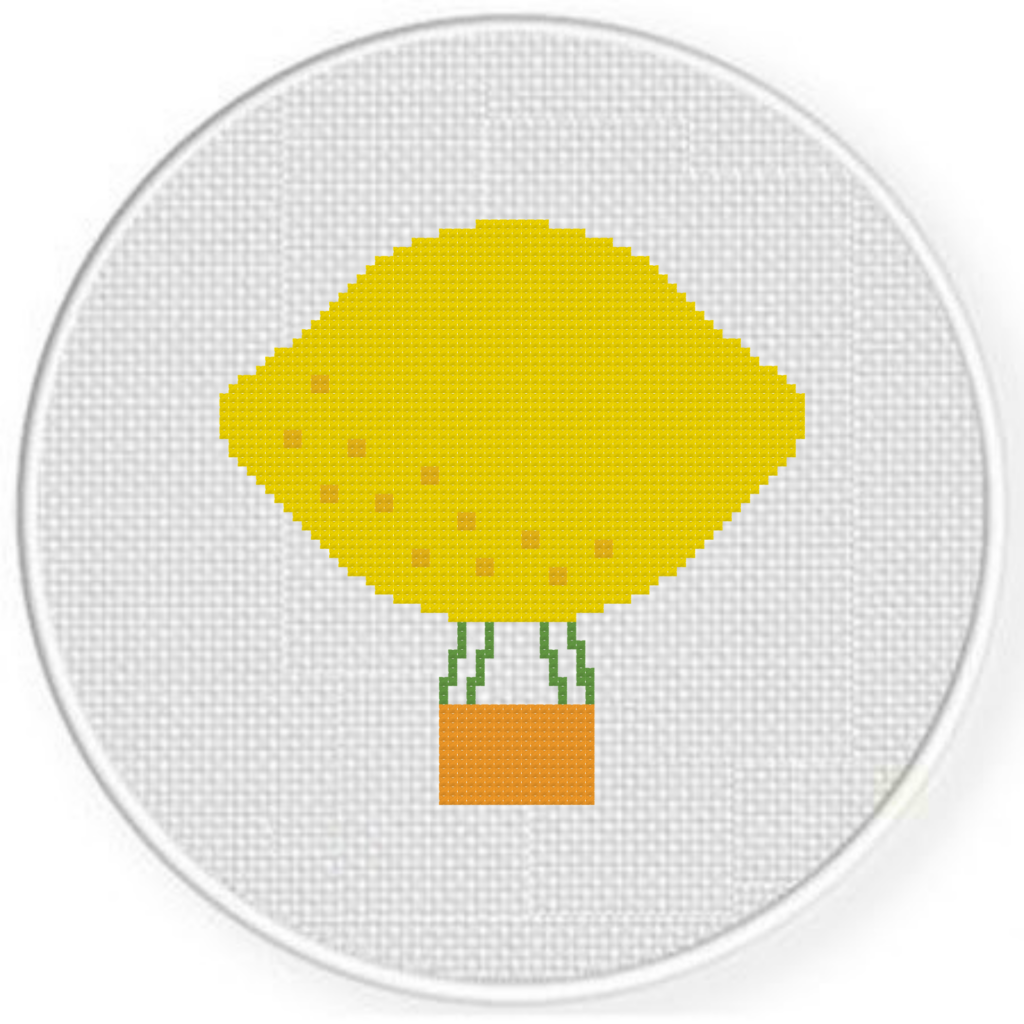 Lemon Air Balloon Cross Stitch Pattern Daily Cross Stitch - Hot Air Balloon Cross Stitch Pattern Free