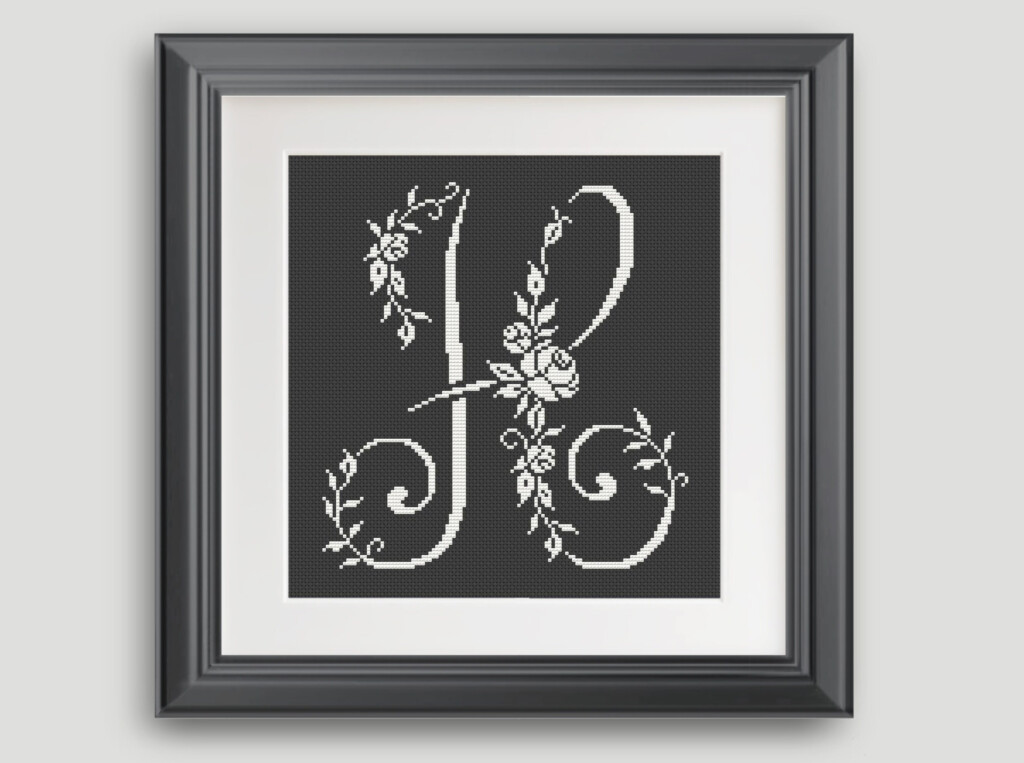 Letter H Cross Stitch Pattern Floral Cross Stitch Etsy - Letter H Cross Stitch Pattern