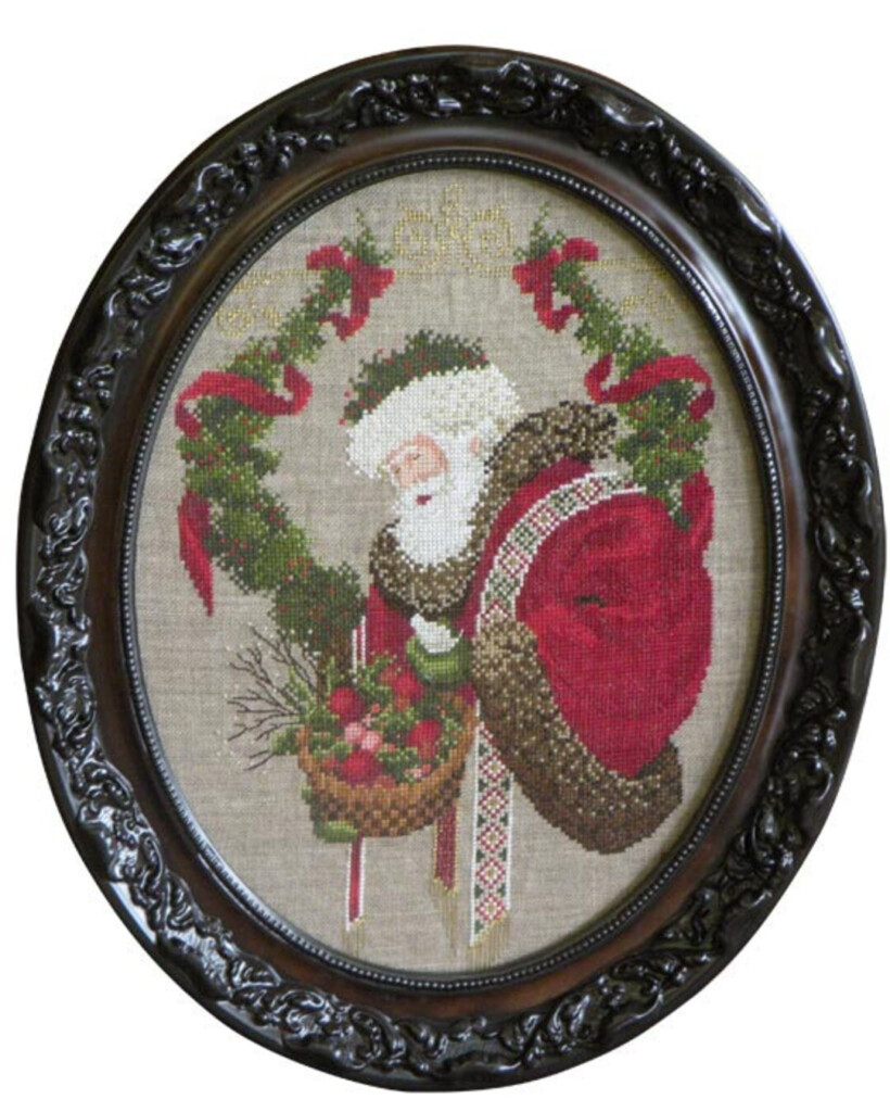LL06 Gift Of Peace Lavender lace Printable PDF Cross Stitch Pattern  - Lavender And Lace Santa Cross Stitch Patterns