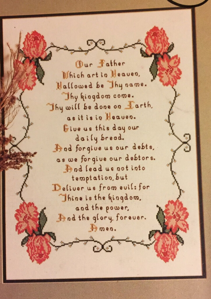 Lord s Prayer Cross Stitch Pattern Leaflet 1 Creations By Christine - Free Cross Stitch Pattern Of The Lord's Prayer