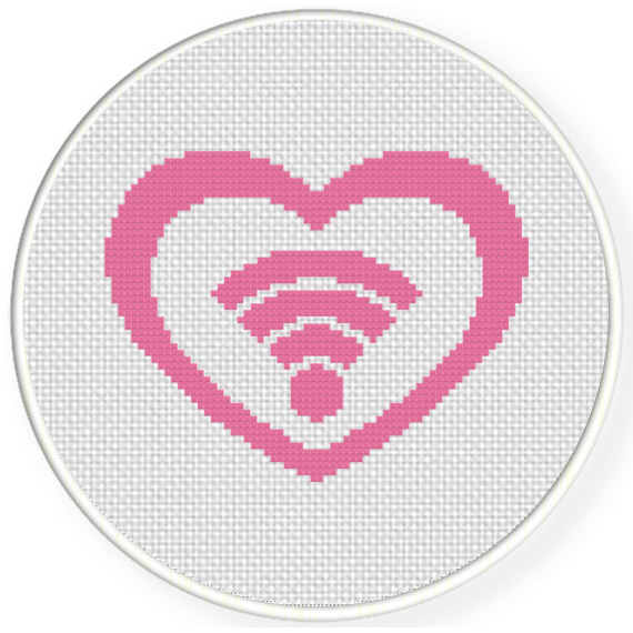 Love Wifi Cross Stitch Pattern Daily Cross Stitch - Wifi Password Cross Stitch Pattern