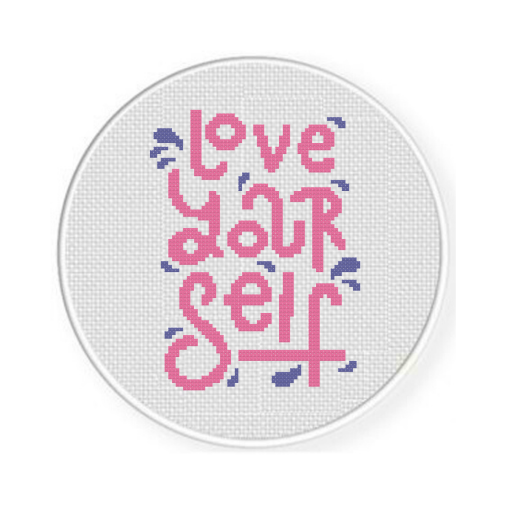 Love Yourself Cross Stitch Pattern Daily Cross Stitch - Cross Stitch Pattern For Love