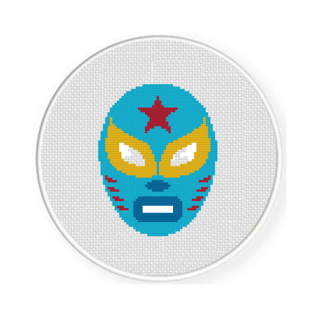 Lucha Libre Mask Cross Stitch Pattern Daily Cross Stitch - Cross Stitch Pattern With Color Code