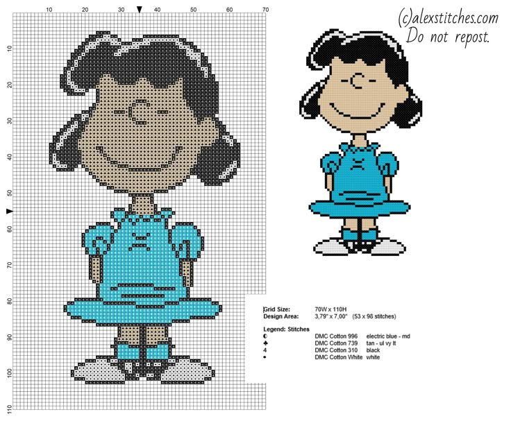Lucy Peanuts Character Free Cross Stitch Pattern Free Cross Stitch  - Free Peanuts Cross Stitch Patterns