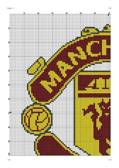Manchester United Cross Stitch Pattern In 2023 Easy Cross Stitch  - Manchester United Cross Stitch Pattern