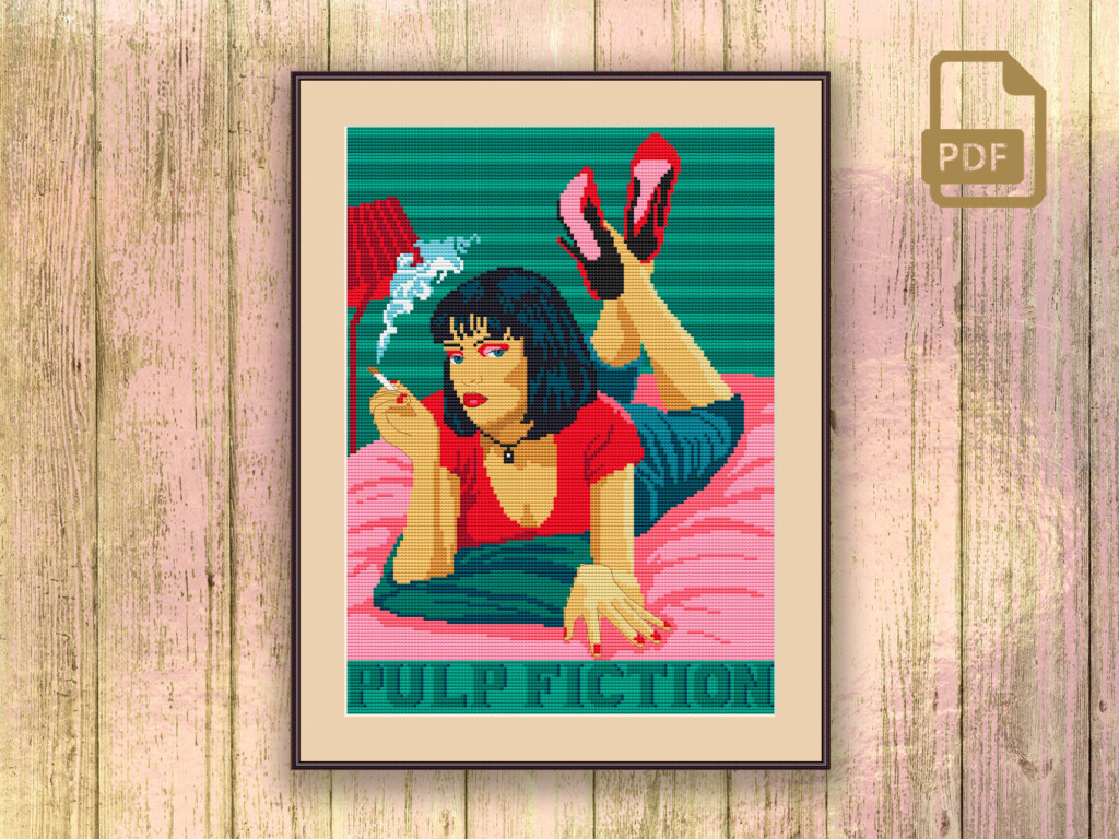 Mia Wallace Pulp Fiction Cross Stitch Pattern tv 017 Inspire Uplift - Pulp Fiction Cross Stitch Pattern