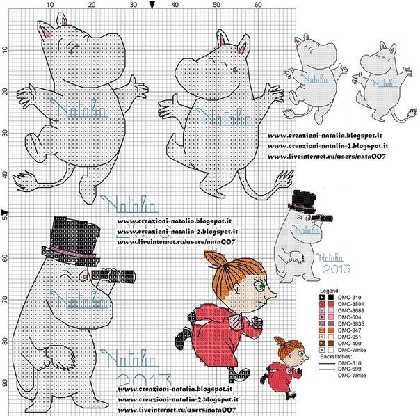 Moomins Cross Stitch Cute Cross Stitch Cross Stitch Animals Cross  - Moomin Cross Stitch Pattern Free