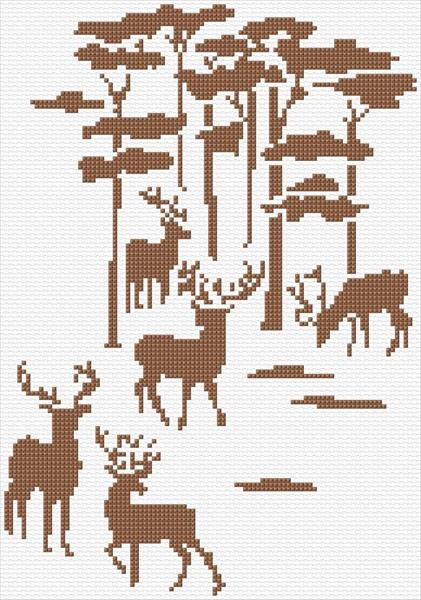 Moose Cross Stitch Designs - Christmas Moose Cross Stitch Pattern