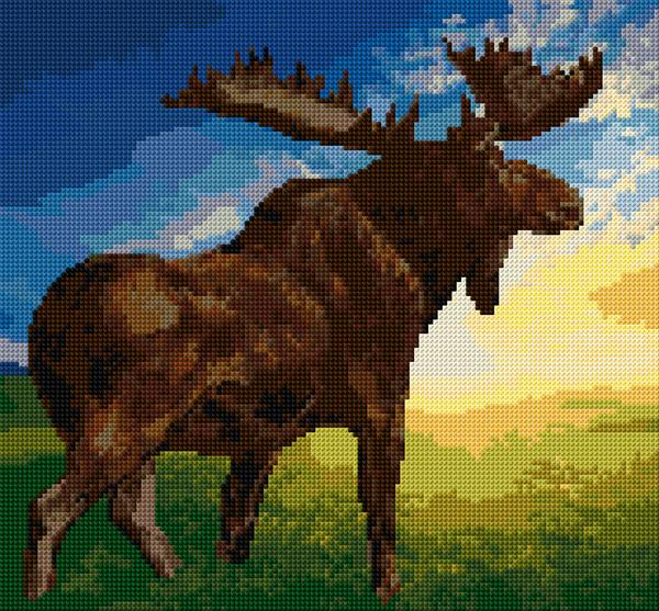 Moose Cross Stitch Designs - Christmas Moose Cross Stitch Pattern
