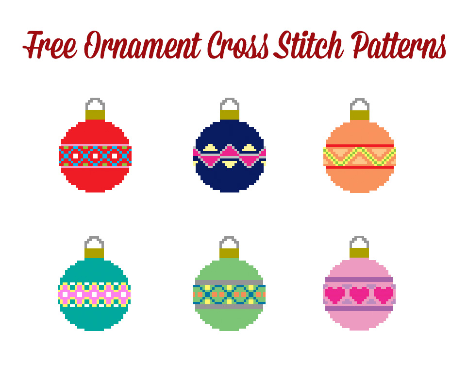 More Free Christmas Ornament Cross Stitch Patterns  - Simple Christmas Cross Stitch Patterns Free