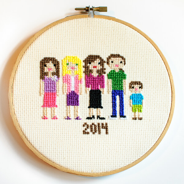 My Cross Stitch Family Portrait Petals To Picots - Family Portrait Cross Stitch Patterns